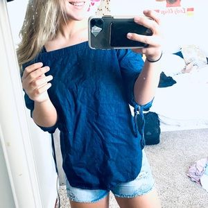 Faded Glory Blue Jean off the shoulder top